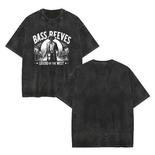 Bass Reeves Deputy US Marshal Double Sided Mineral Wash T Shirts