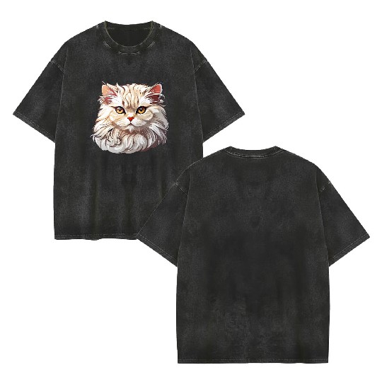 Persian Cat Double Sided Mineral Wash T Shirts