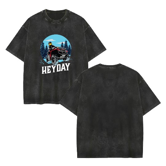 ATV/Quad "Winter Riding" style logo. By "Hey Day" Double Sided Mineral Wash T Shirts