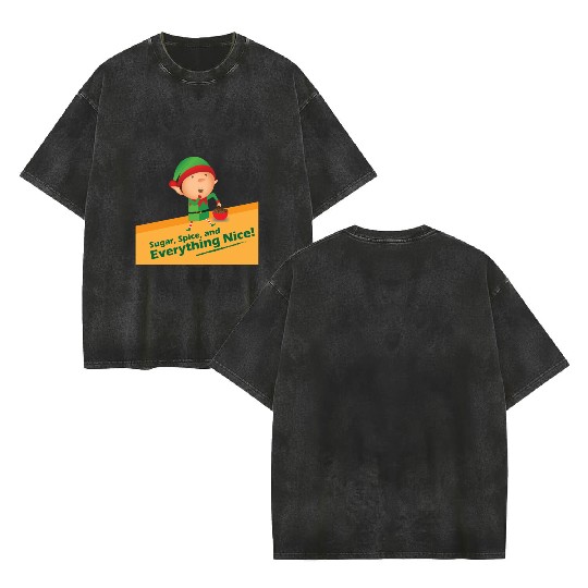 Elf Diet - Christmas Double Sided Mineral Wash T Shirts