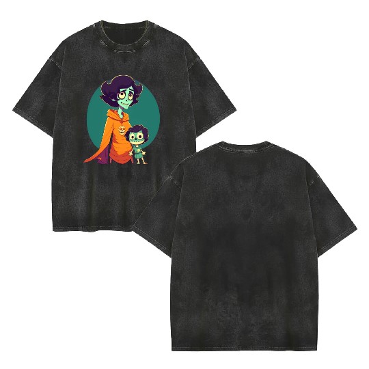 Spooky mama Double Sided Mineral Wash T Shirts