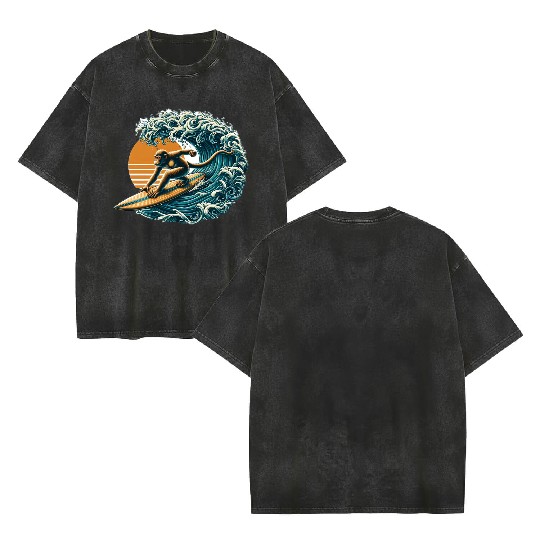 Surfing monkey Double Sided Mineral Wash T Shirts
