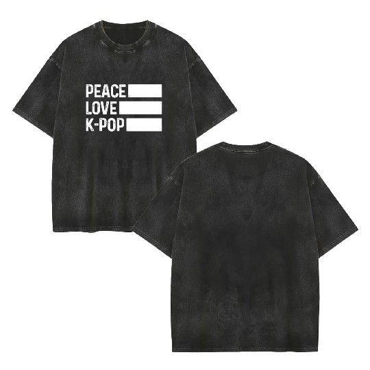 K-Pop Fan Gift Korean Pop Music Double Sided Mineral Wash T Shirts