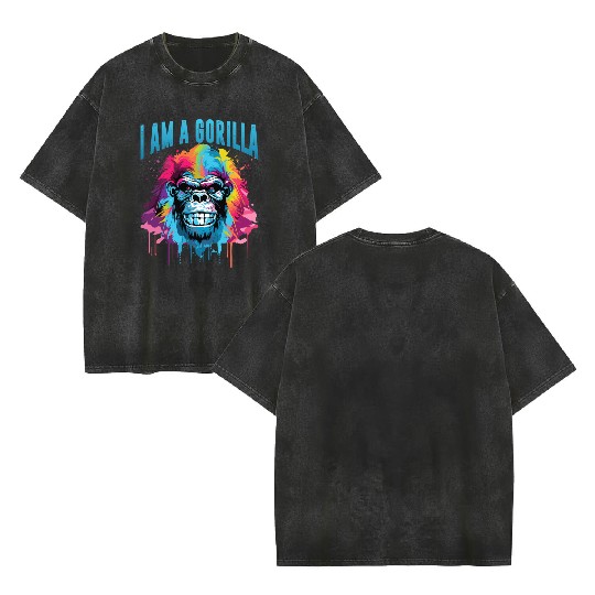 I Am A Gorilla Double Sided Mineral Wash T Shirts