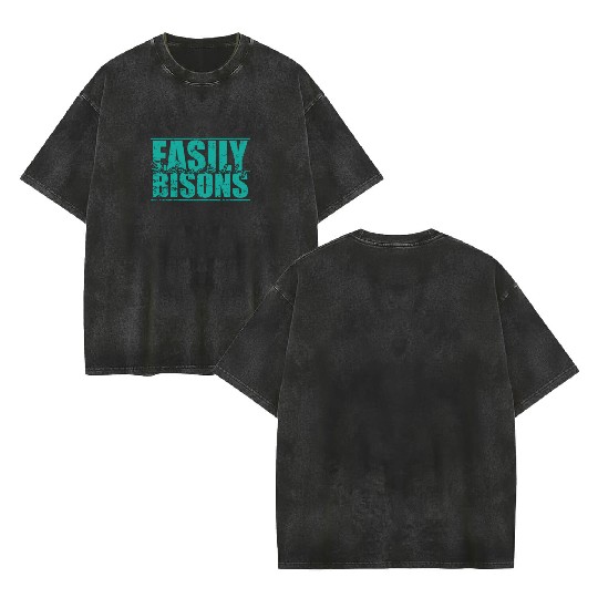 Easily Distracted by Bisons Animal Double Sided Mineral Wash T Shirts