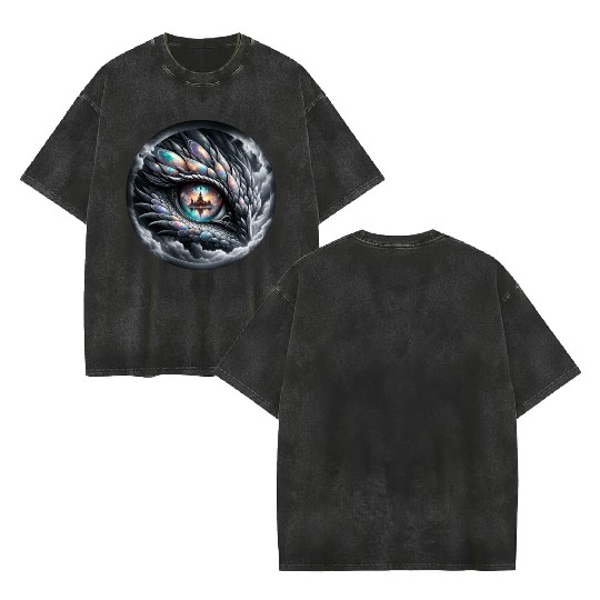 Mystic Vision The Celestial Dragon s Gaze Double Sided Mineral Wash T Shirts