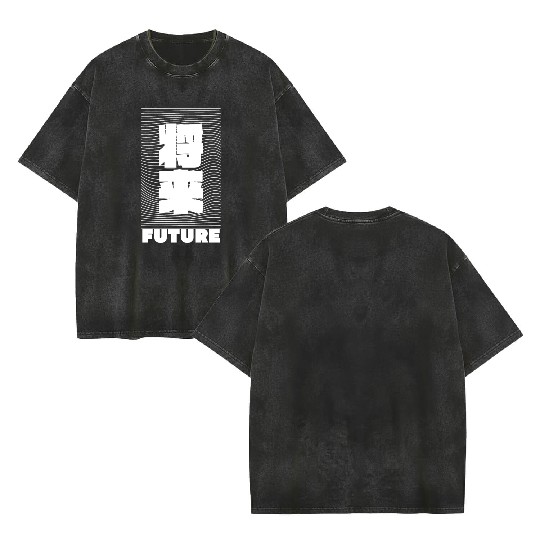 Shinjuku: Where the Future Glows in Cyberpunk Neon Double Sided Mineral Wash T Shirts