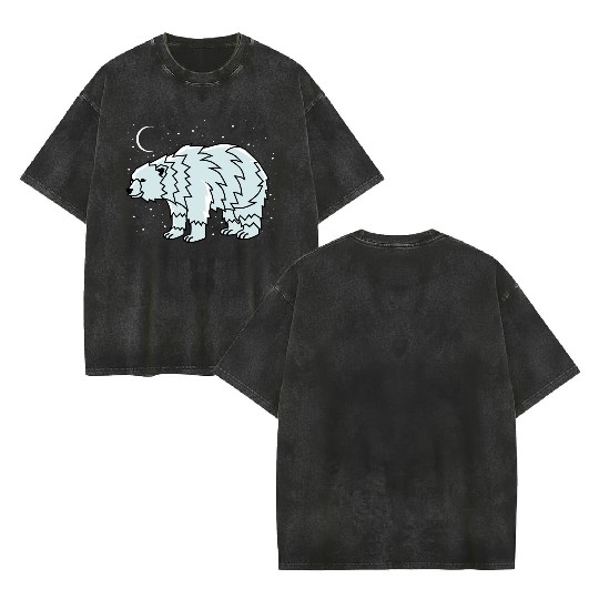 Tribal Polar Bear Indigenous Gift Double Sided Mineral Wash T Shirts