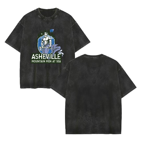 Asheville mountain men at sea Double Sided Mineral Wash T Shirts