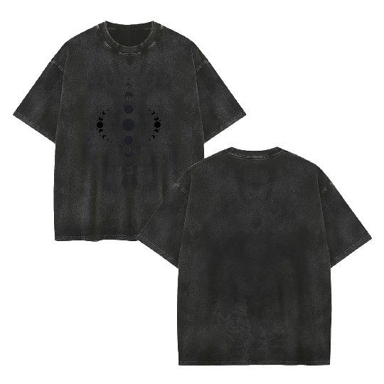 Celestial Minimalist Design Double Sided Mineral Wash T Shirts