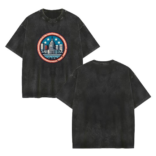 Washington DC Double Sided Mineral Wash T Shirts