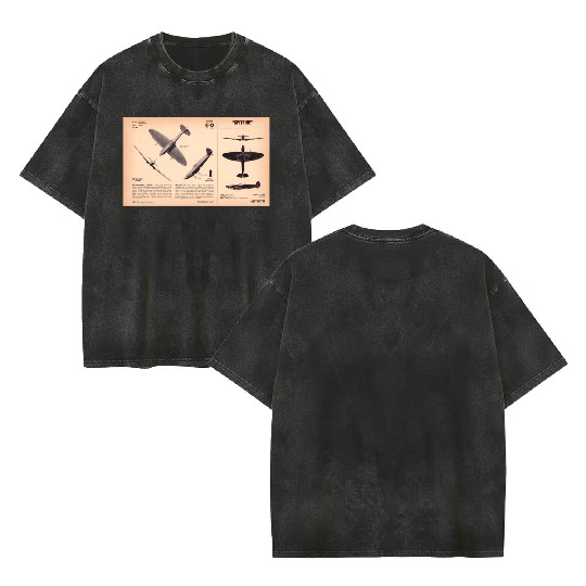 Spitfire Recognition Sheet Double Sided Mineral Wash T Shirts