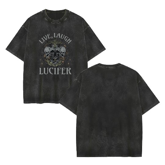 Live Love Lucifer Goth Festival Death Metal Double Sided Mineral Wash T Shirts