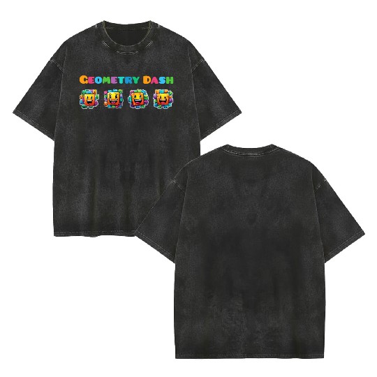 Geometry dash Double Sided Mineral Wash T Shirts