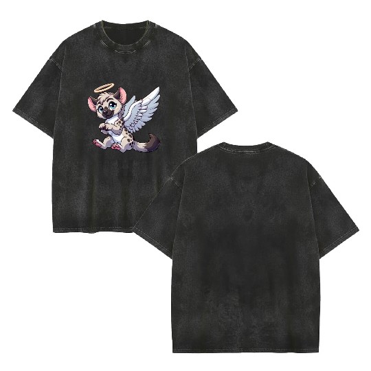 Hyena angel wings halo Double Sided Mineral Wash T Shirts