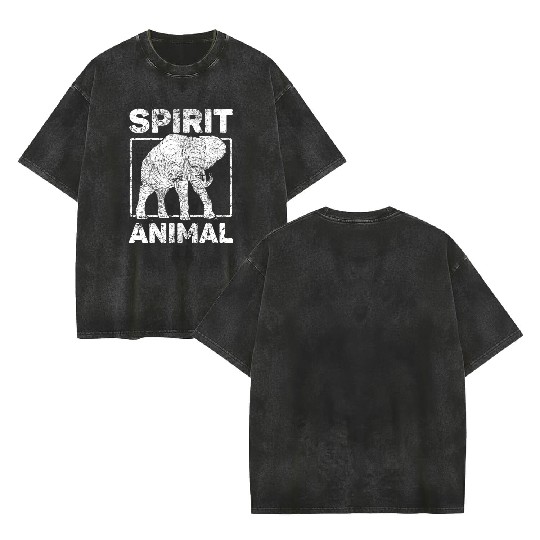 Elephant Spirit Guide Love Retro Design Double Sided Mineral Wash T Shirts