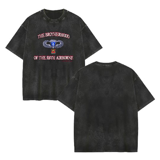 Ol Koot Designs BROTHERHOOD AIRBORNE Double Sided Mineral Wash T Shirts