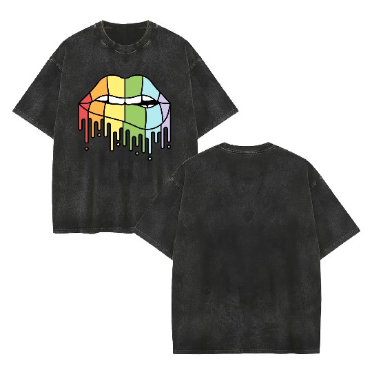 Gay pride Double Sided Mineral Wash T Shirts