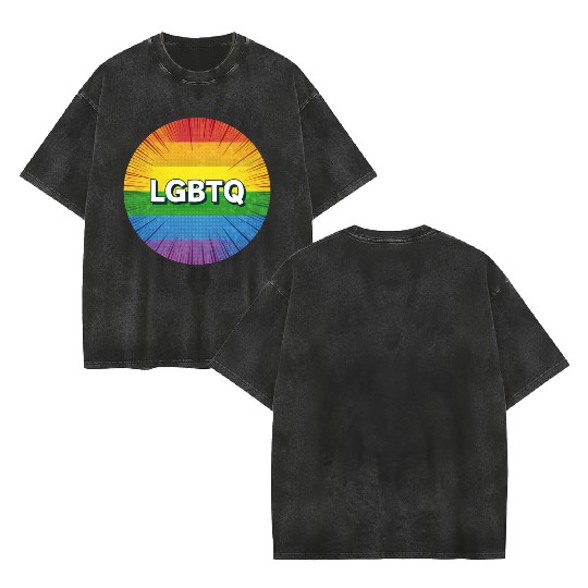 LGBTQ Double Sided Mineral Wash T Shirts
