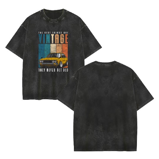 Car Old Muscle Car Year Of Manufacture Double Sided Mineral Wash T Shirts