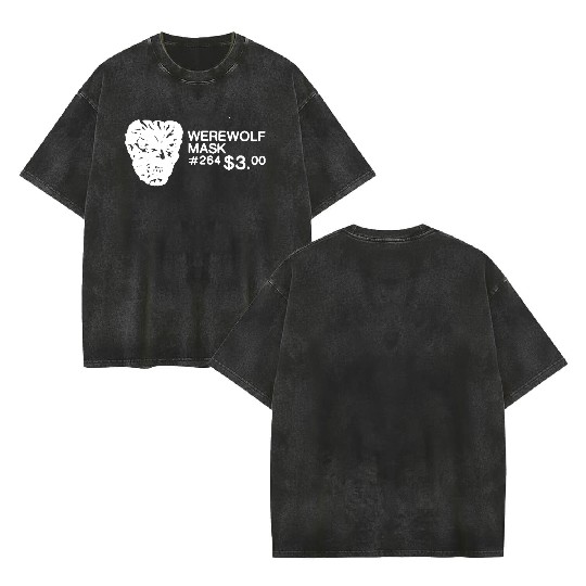 WEREWOLF MASK - W Double Sided Mineral Wash T Shirts