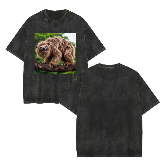 The hyena-sloth Double Sided Mineral Wash T Shirts