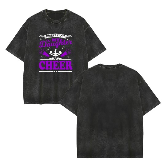 My Daughter Cheer Mom Cheerleading Mother's Day Double Sided Mineral Wash T Shirts