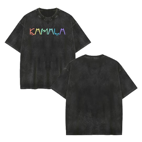 Kamala Harris Cat Rainbow Funny Election 2024 Double Sided Mineral Wash T Shirts