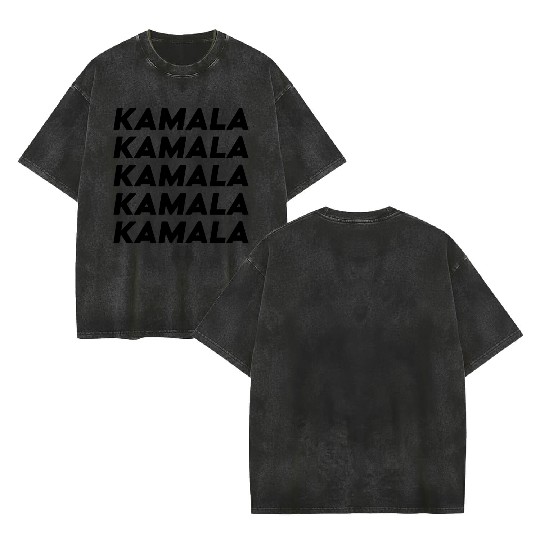 Kamala Harris Election 2024 Typography Double Sided Mineral Wash T Shirts