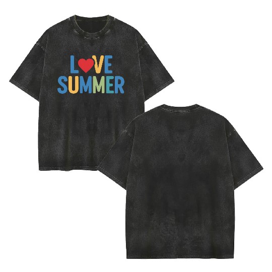 Love summer colourful and lovely illustration Double Sided Mineral Wash T Shirts