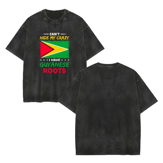 Guyana Pride Guyanese Roots Georgetown Love Double Sided Mineral Wash T Shirts