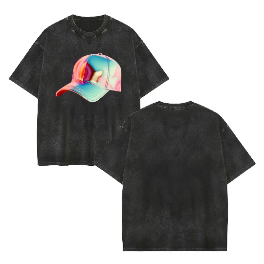 Vibrant HoloCap: The Future of Streetwear Double Sided Mineral Wash T Shirts
