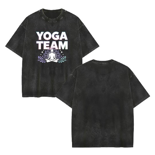 Meditative Lifestyle Yoga Enthusiasts Icon Design Double Sided Mineral Wash T Shirts