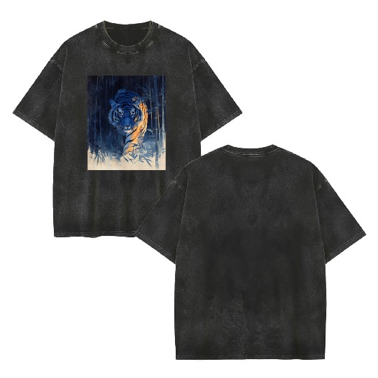 Majestic Tiger in the Bamboo Forest Double Sided Mineral Wash T Shirts