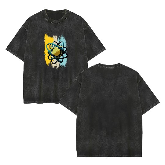 Atomic Nuclei, Physics, Science Double Sided Mineral Wash T Shirts