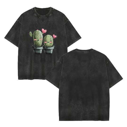 Valentines Day, Valentine Retro Double Sided Mineral Wash T Shirts
