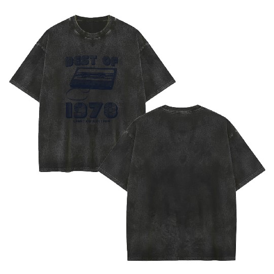 Best of 1978 Retro Vintage 47th Birthday Mixtape Double Sided Mineral Wash T Shirts