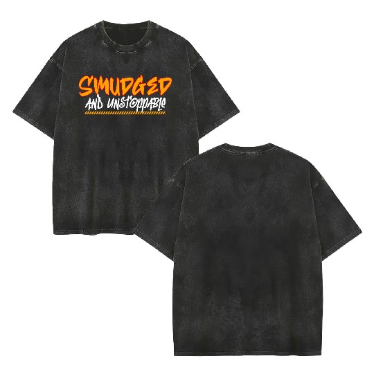 Smudged and Unstoppable Indigenous peoples Double Sided Mineral Wash T Shirts