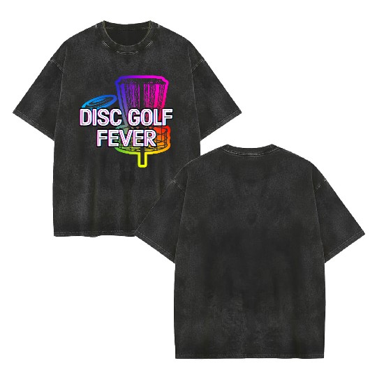 Disc Golf Fever Sports Vacation Games Relaxation Double Sided Mineral Wash T Shirts