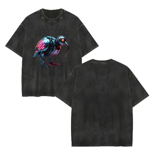 Kiwi Bird Constructed Double Sided Mineral Wash T Shirts