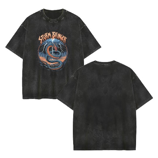 Storm Bringer Serpent Double Sided Mineral Wash T Shirts