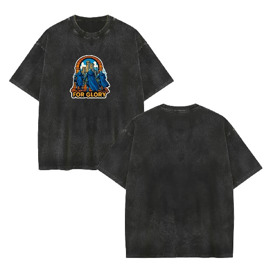 Medieval Knight, Wizard and Monster Double Sided Mineral Wash T Shirts
