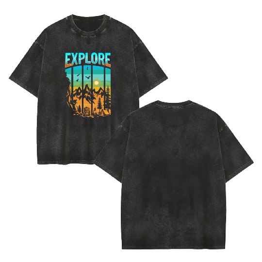 Apex Ascent: Embrace the Untamed Horizon Double Sided Mineral Wash T Shirts
