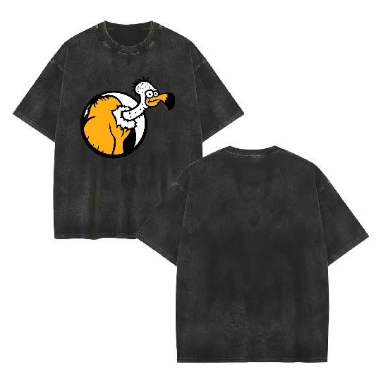Vulture scavenger bird funny vultures fun cartoon Double Sided Mineral Wash T Shirts