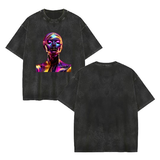Black & Gold Marble Goddess Double Sided Mineral Wash T Shirts