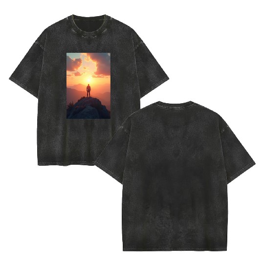 Summit of Dawn Embrace the Horizon Double Sided Mineral Wash T Shirts