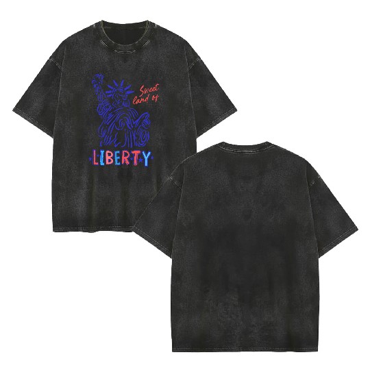 sweet land of liberty Double Sided Mineral Wash T Shirts