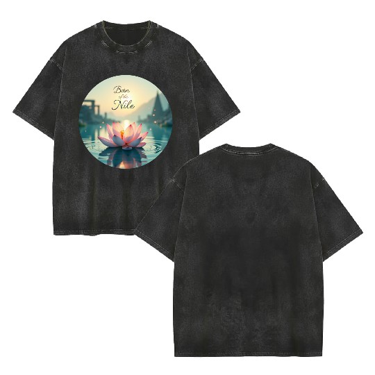 Sacred Nile Lotus Double Sided Mineral Wash T Shirts