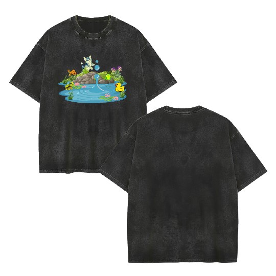 Life & Nature (At the pond) Double Sided Mineral Wash T Shirts