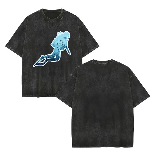 Scuba Diving Double Sided Mineral Wash T Shirts